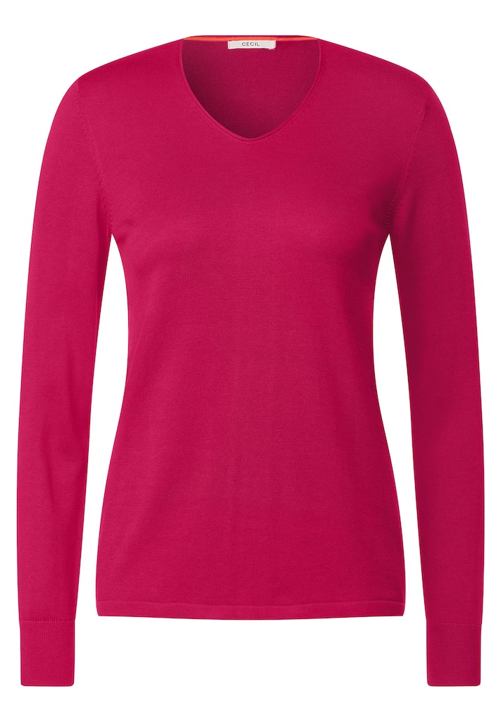 NOS_Rounded V-Neck Pullover cosy coral 1